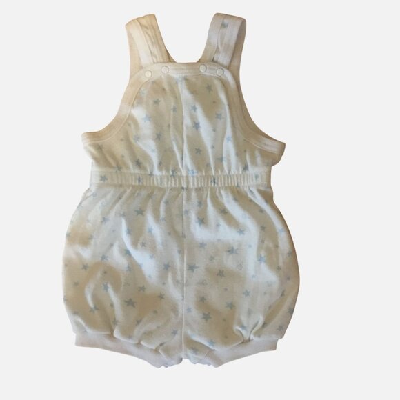 BABY DIOR Vintage Baby Romper 24M White Blue Star Overalls USA 27–30 lbs VBC - Picture 2 of 5